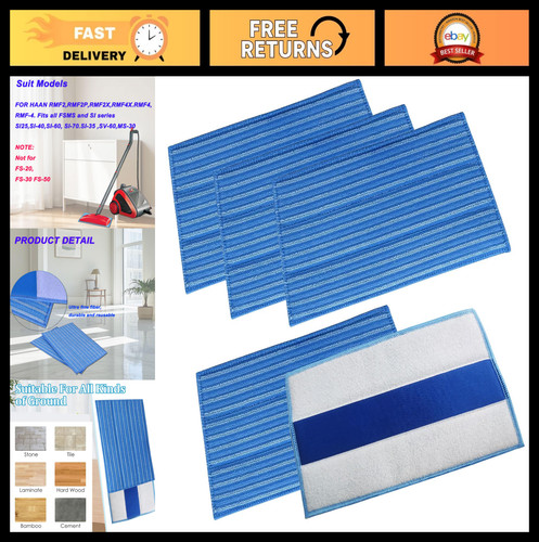 Pack reusable microfiber mop - 5,